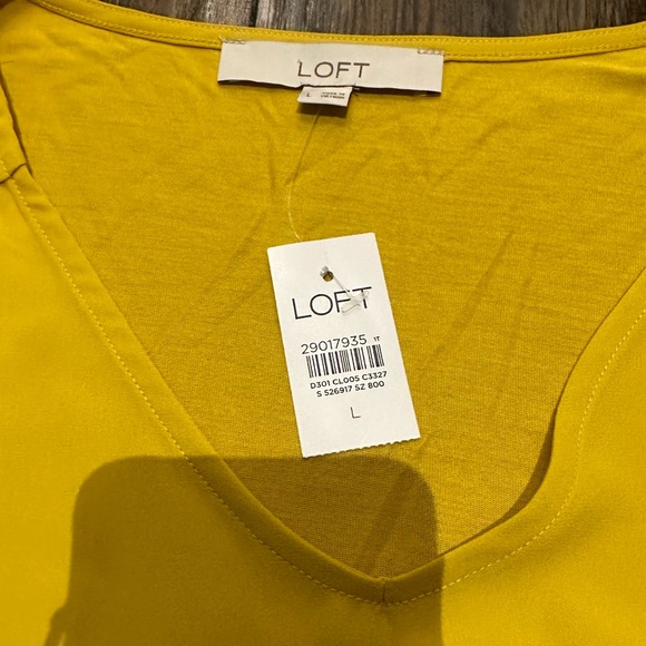 Loft Yellow Blouse with Short Bell Sleeves - Large - Picture 3 of 11